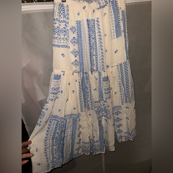 NWOT - BA&SH Londer Bandana Printed Pleated Ecru Midi Skirt - Picture 5 of 5